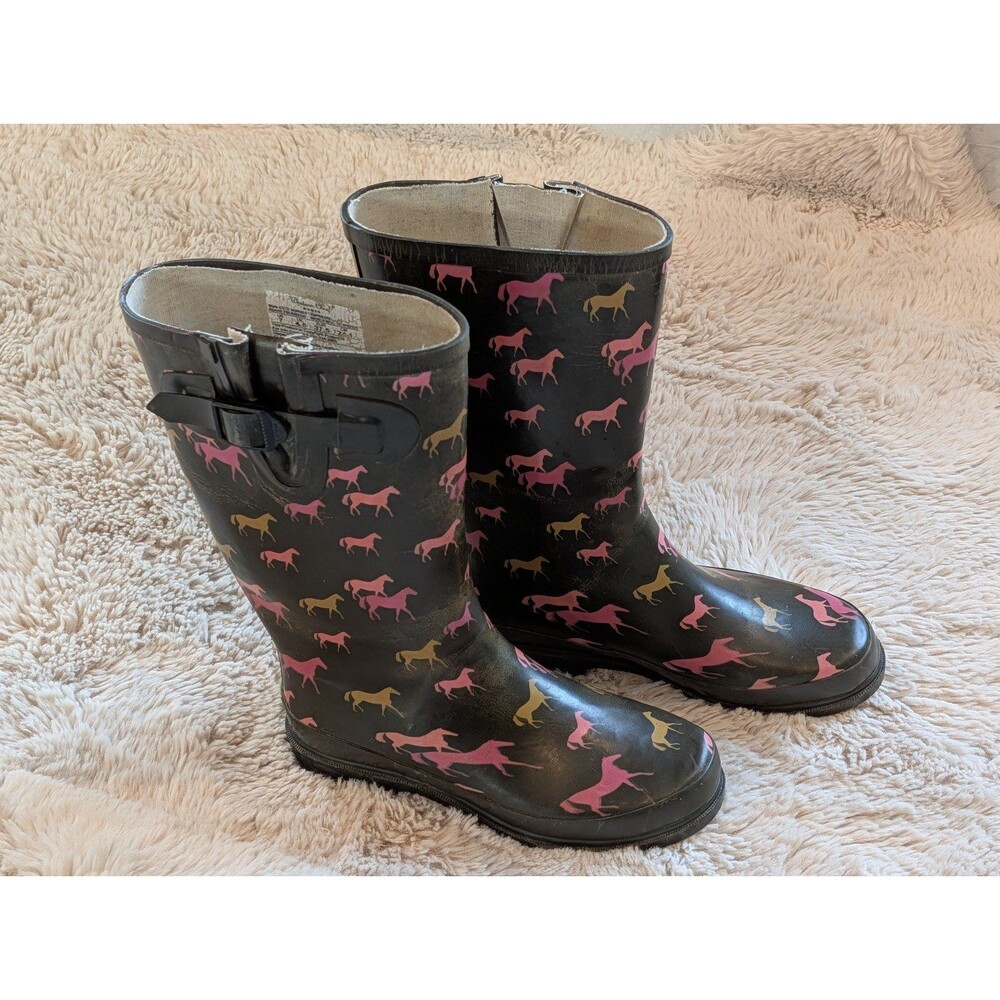 Western Chief Equestrian Horse Print Rain Boots 7